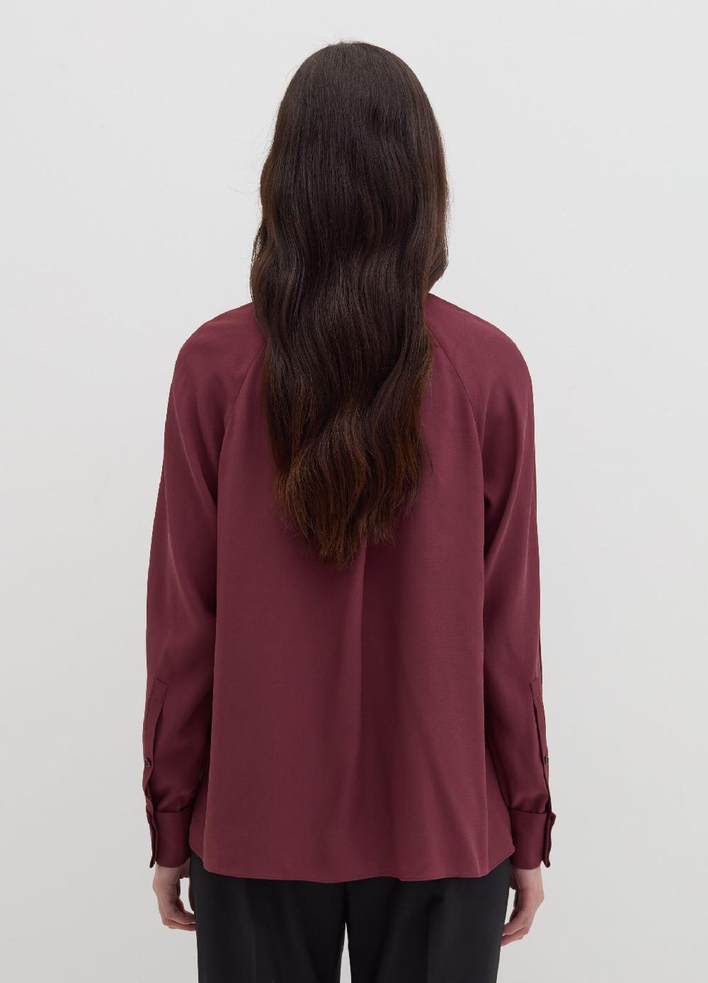 Stefanel Blusa A Collo Alto In Viscosa E Seta