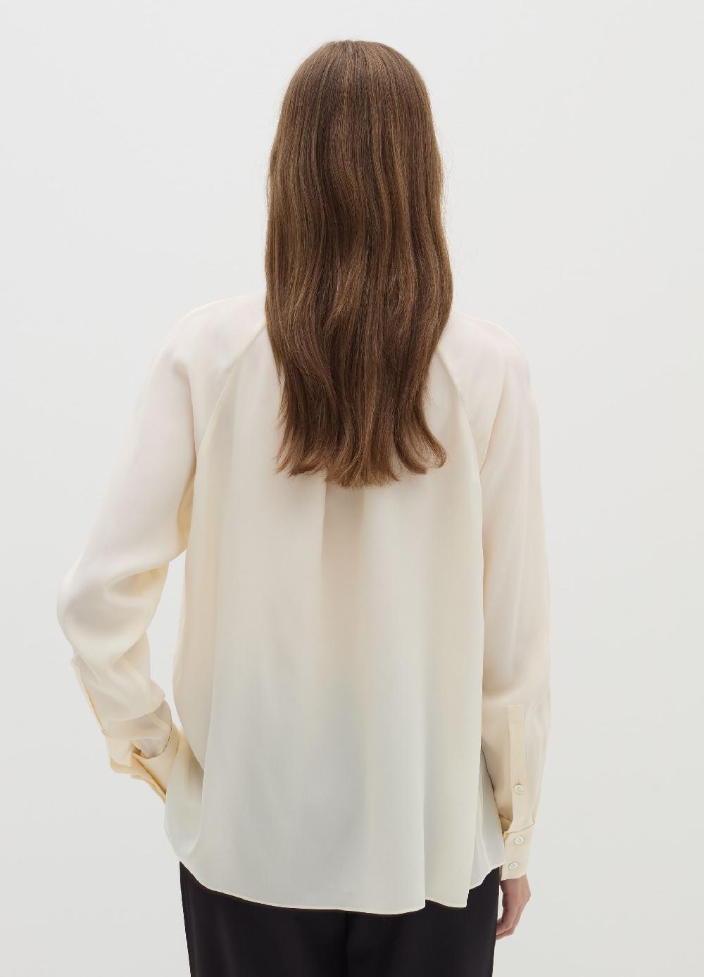 Stefanel Blusa A Collo Alto In Viscosa E Seta