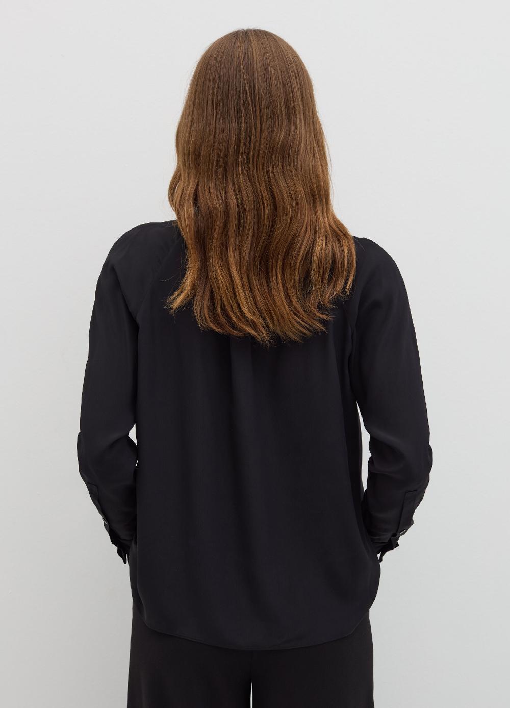 Stefanel Blusa A Collo Alto In Viscosa E Seta