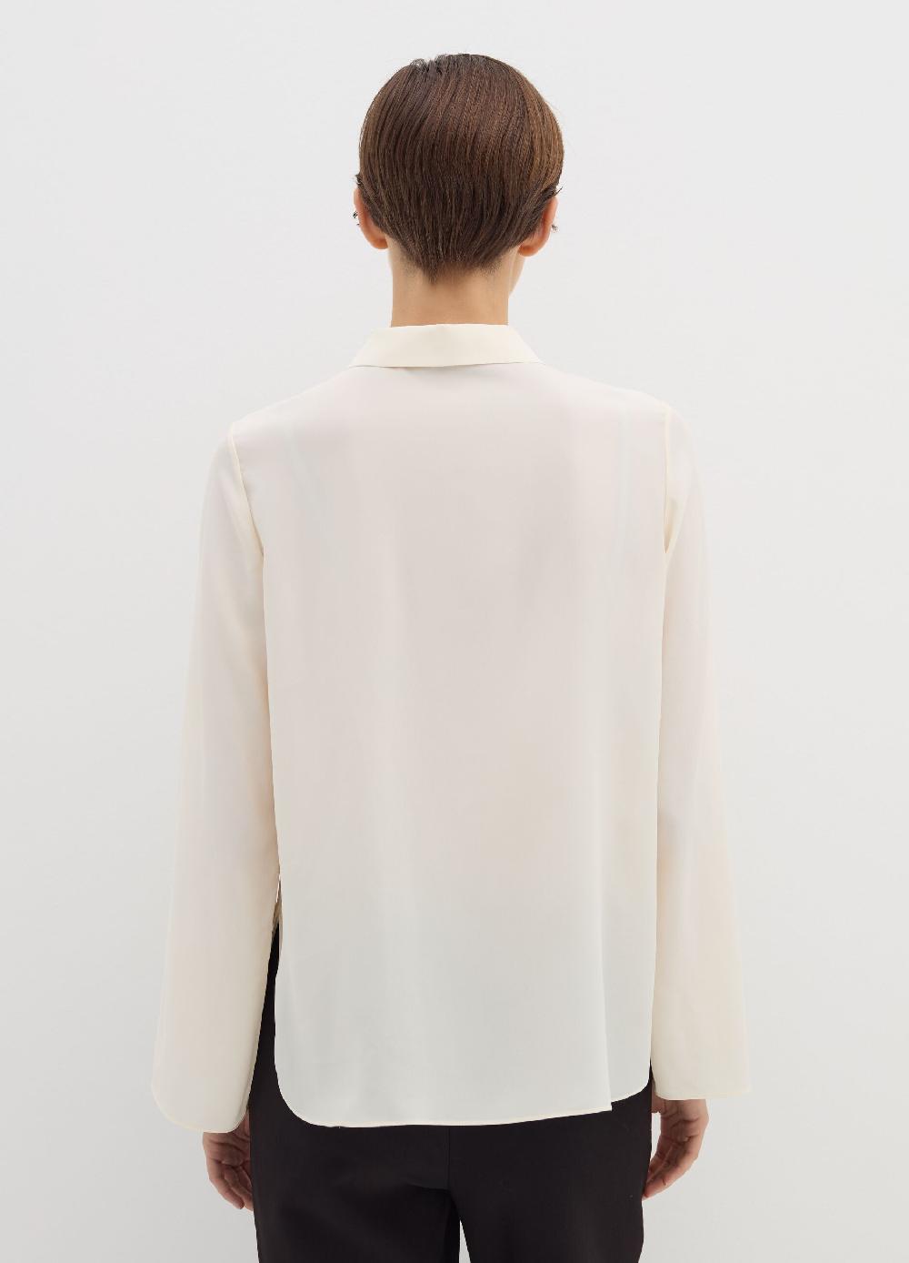 Stefanel Blusa In Crêpe De Chine Con Scollo A Polo