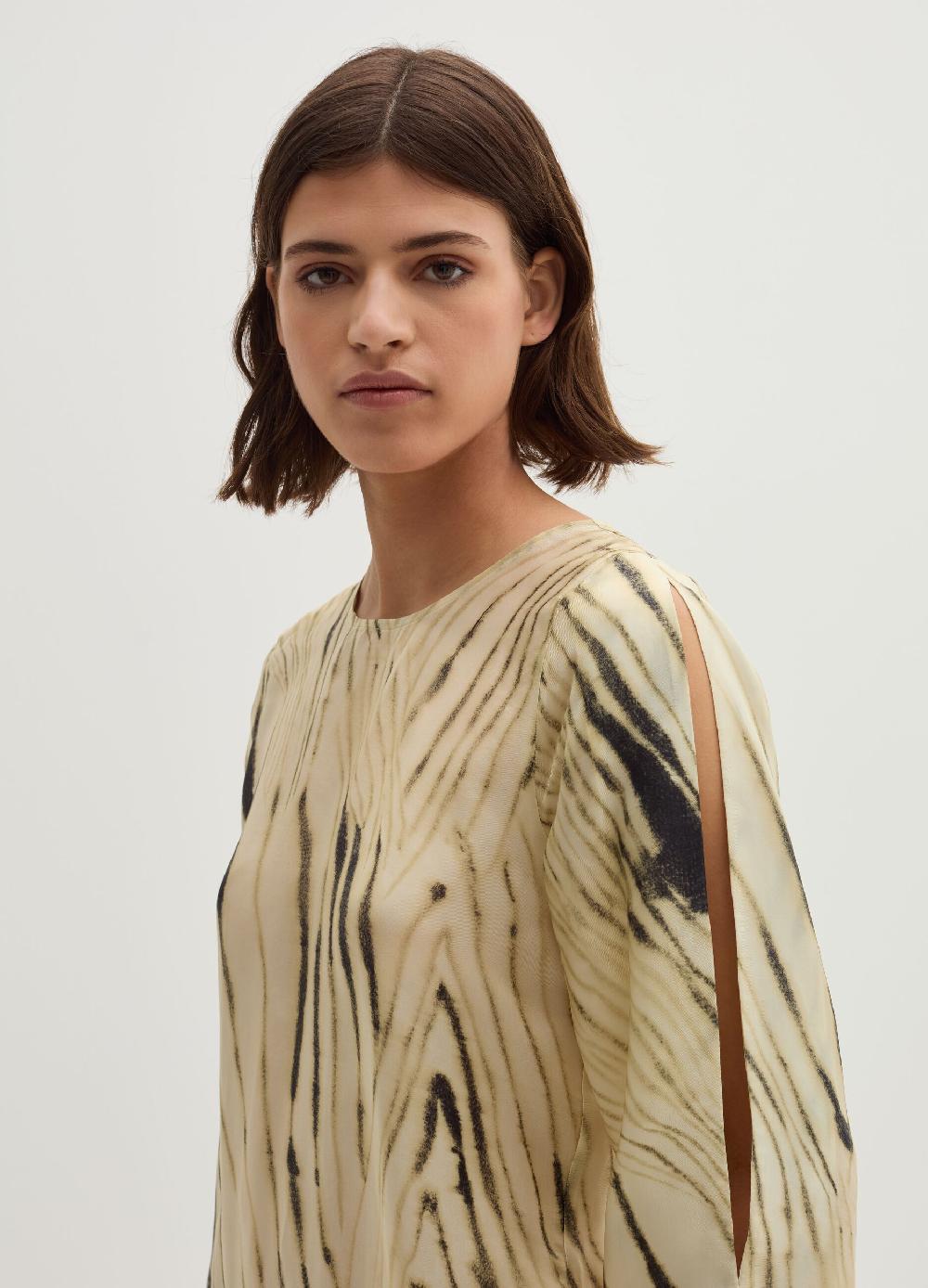 Stefanel Blusa In Cupro E Viscosa Habotai Stampata