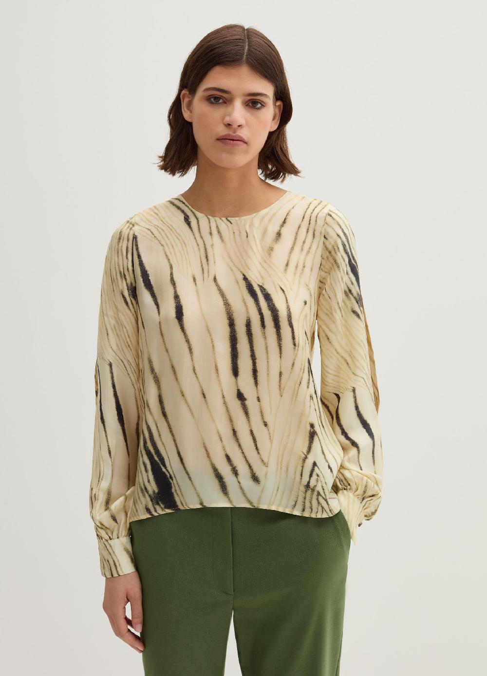 Stefanel Blusa in cupro e viscosa habotai stampata