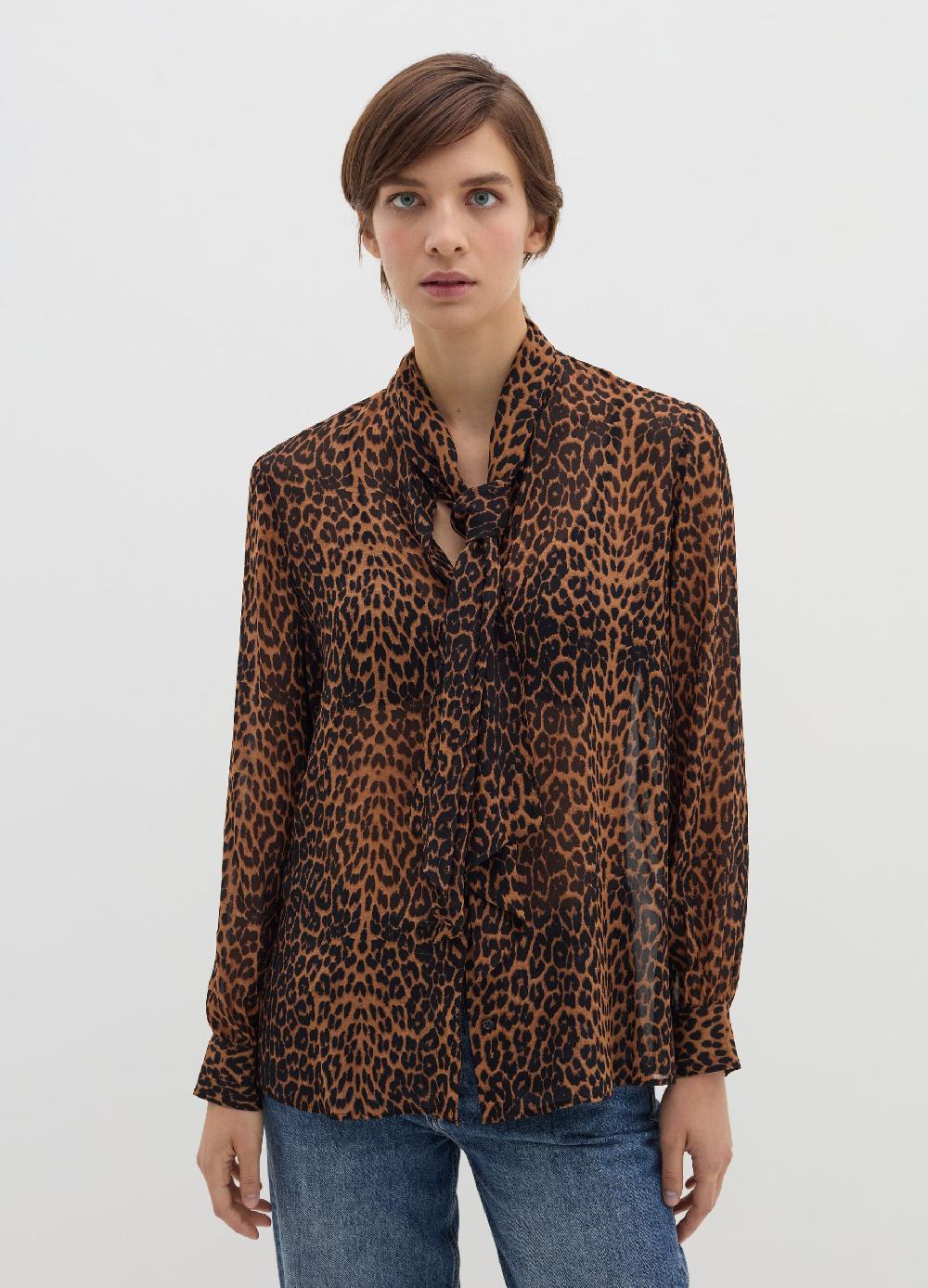 Stefanel Blusa In Georgette Con Foulard