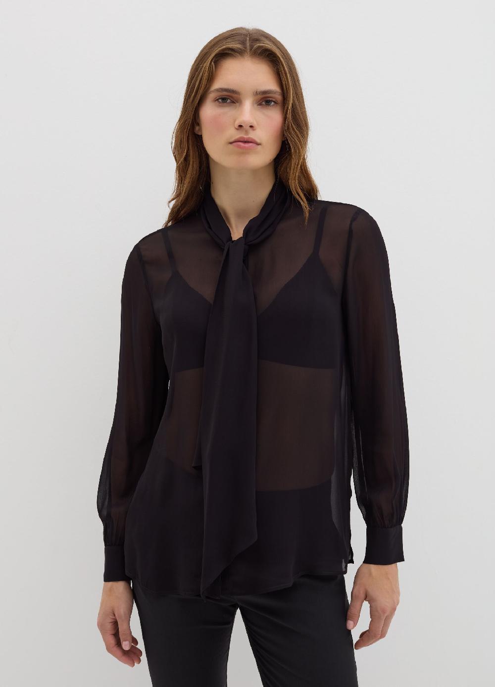 Stefanel Blusa In Georgette Con Foulard