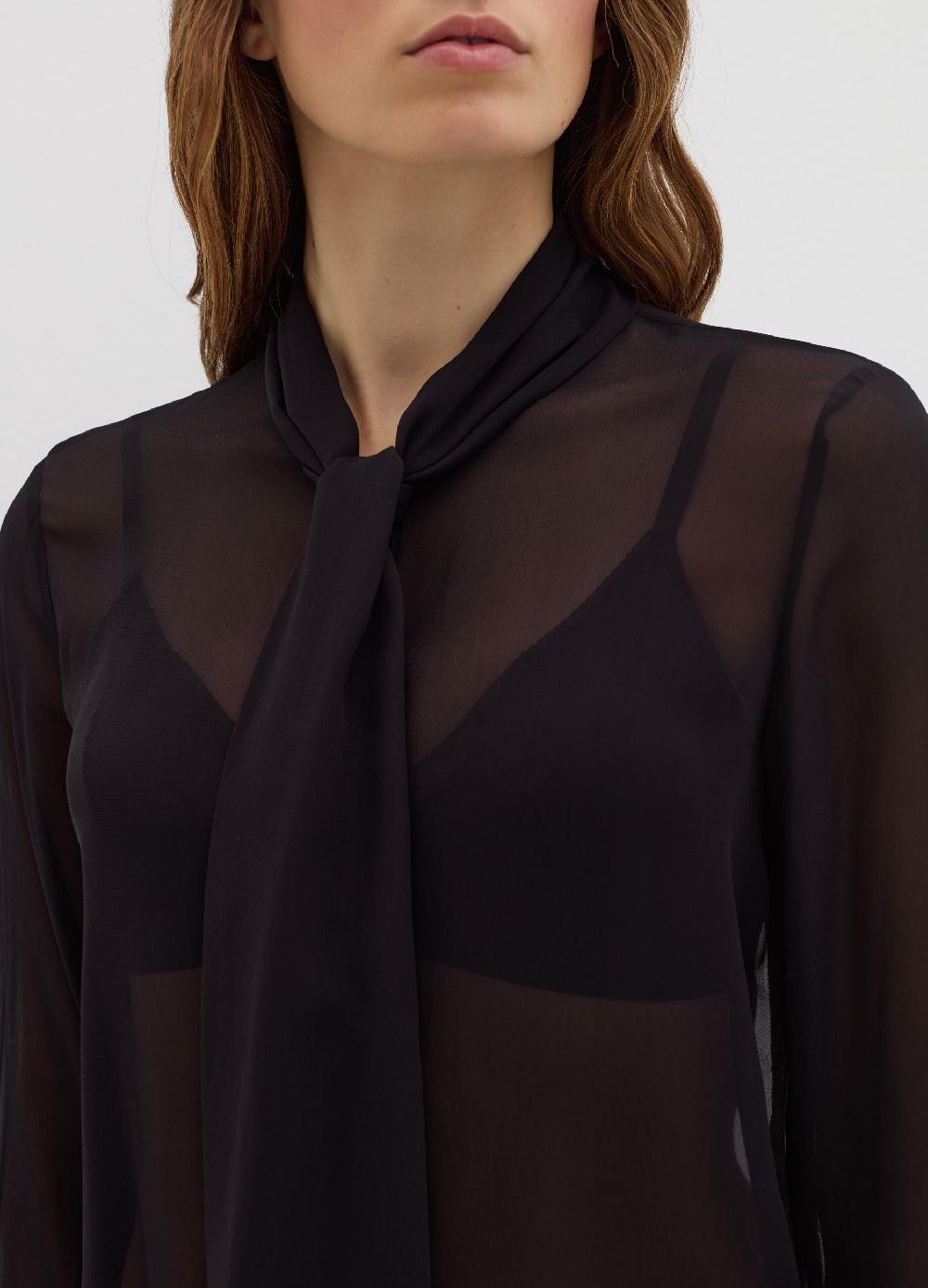 Stefanel Blusa In Georgette Con Foulard