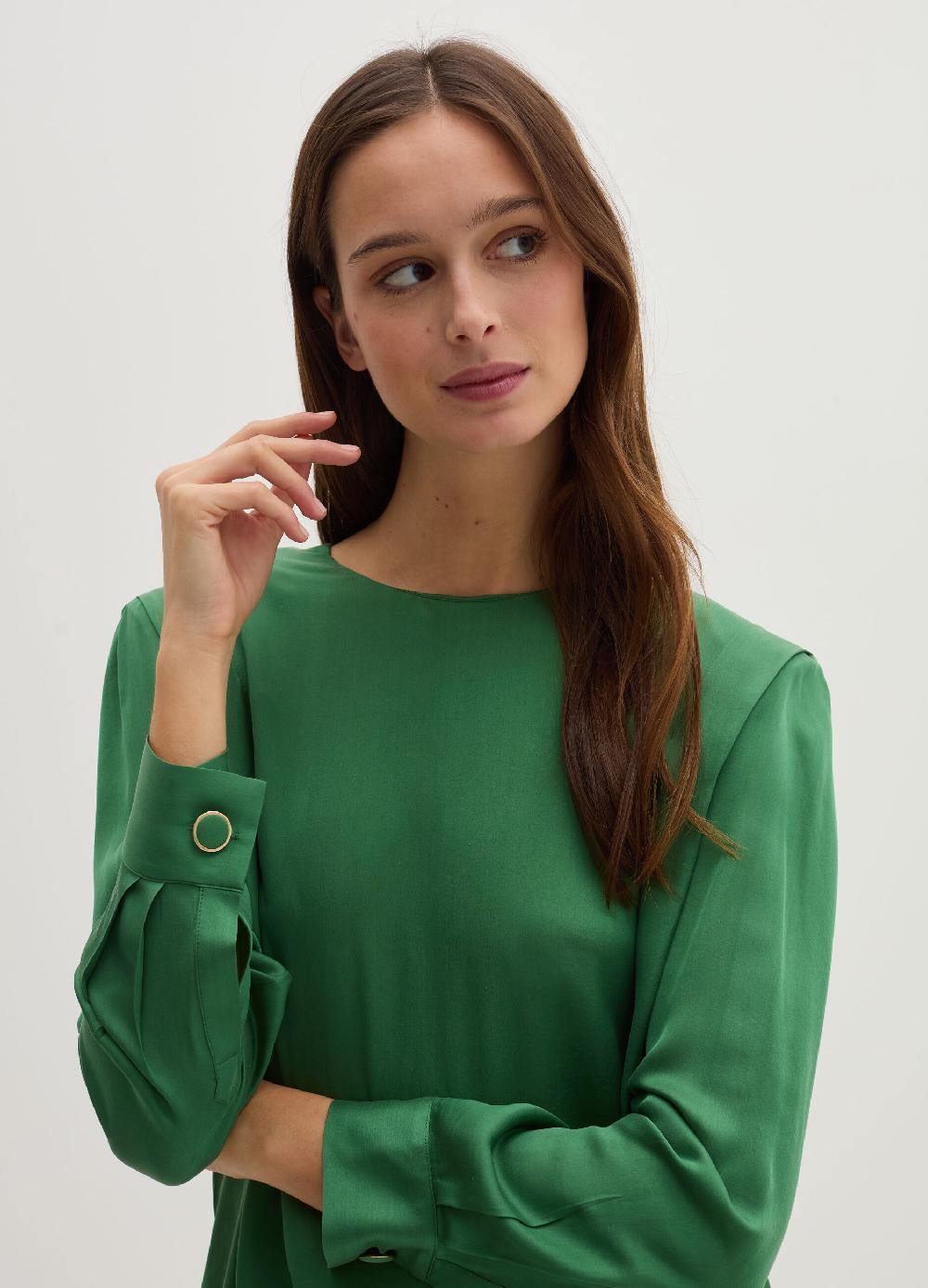 Stefanel Blusa In Satin Boxy Fit