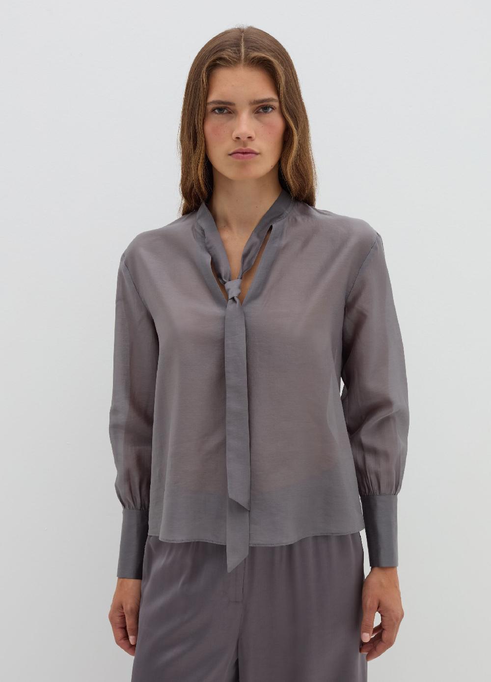 Stefanel Blusa In Tencel Muslin Con Fiocco