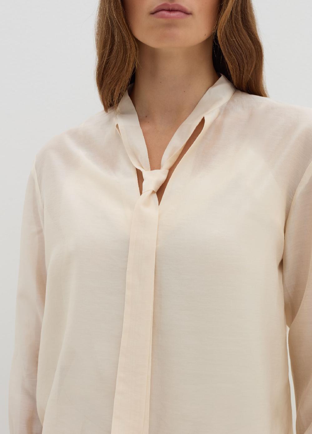 Stefanel Blusa In Tencel Muslin Con Fiocco