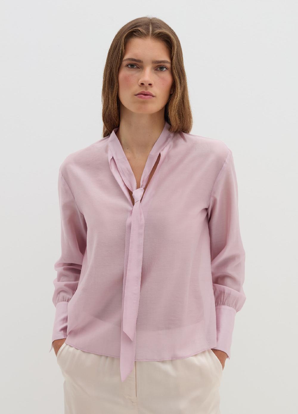 Stefanel Blusa In Tencel Muslin Con Fiocco