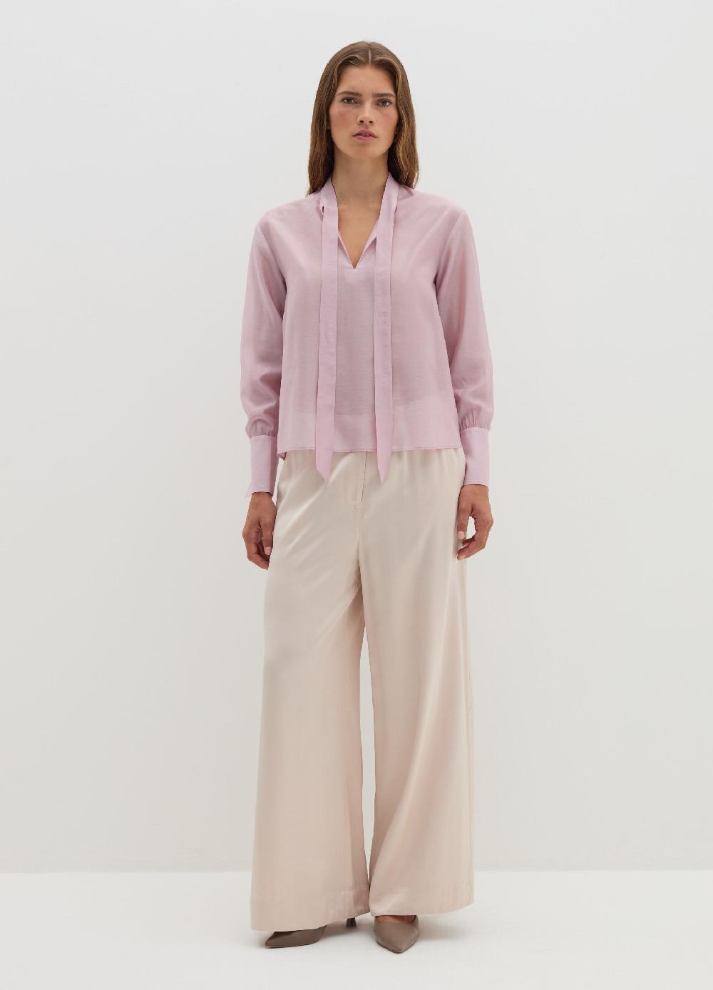 Stefanel Blusa in Tencel muslin con fiocco