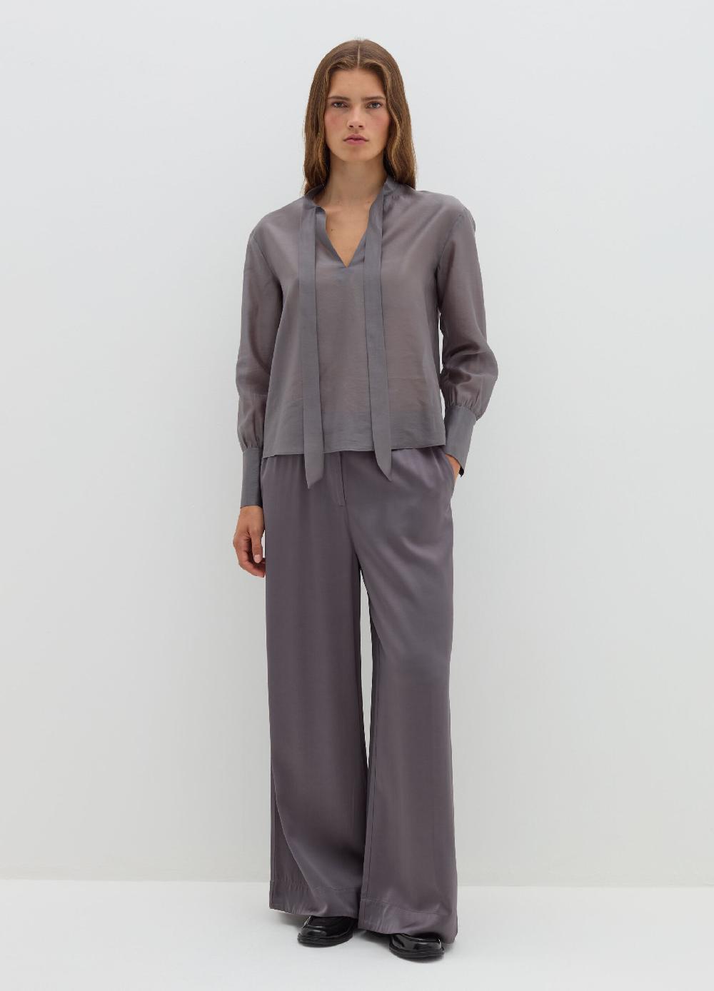 Stefanel Blusa in Tencel muslin con fiocco