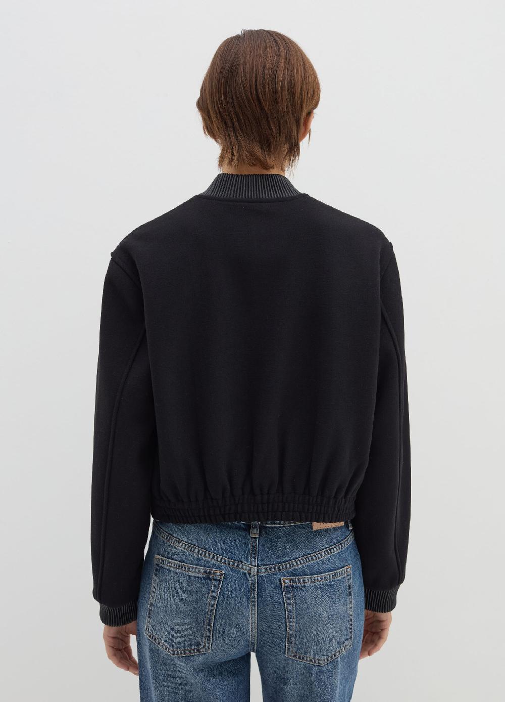 Stefanel Bomber Full-zip In Tweed