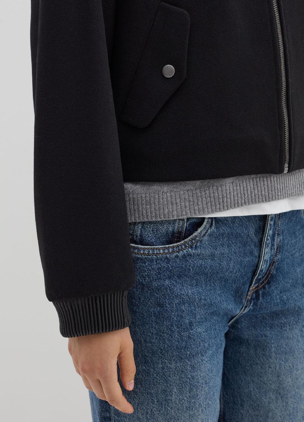 Stefanel Bomber Full-zip In Tweed