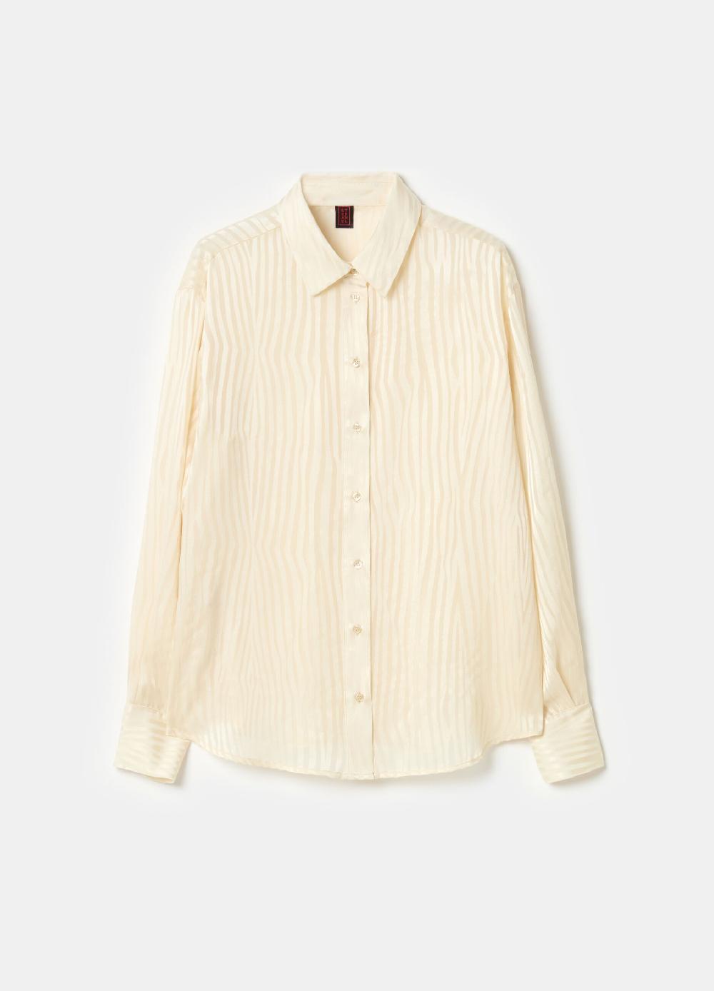 Stefanel Camicia Con Lavorazione Devore Zebrata