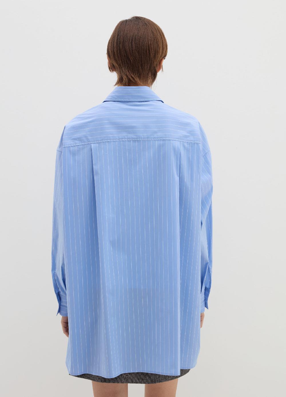 Stefanel Camicia Gessata Oversize In Popeline