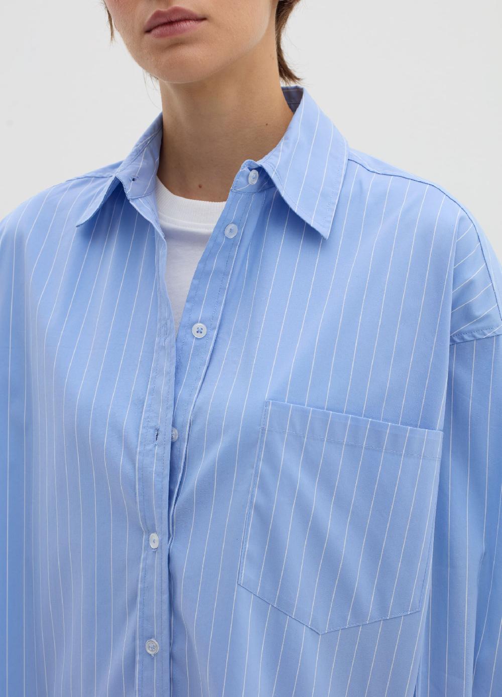 Stefanel Camicia Gessata Oversize In Popeline