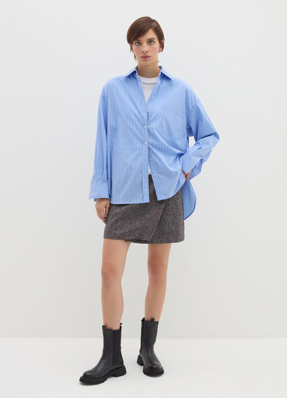 Stefanel Camicia gessata oversize in popeline