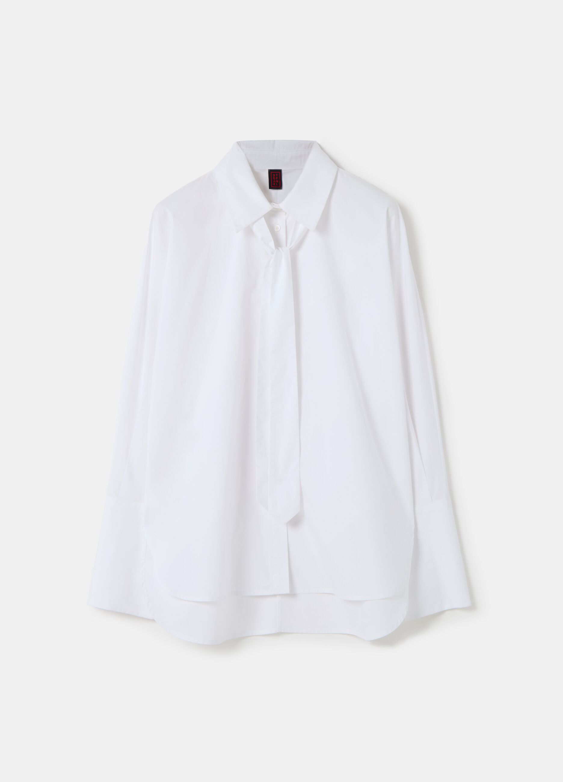 Stefanel Camicia In Popeline Con Cravatta