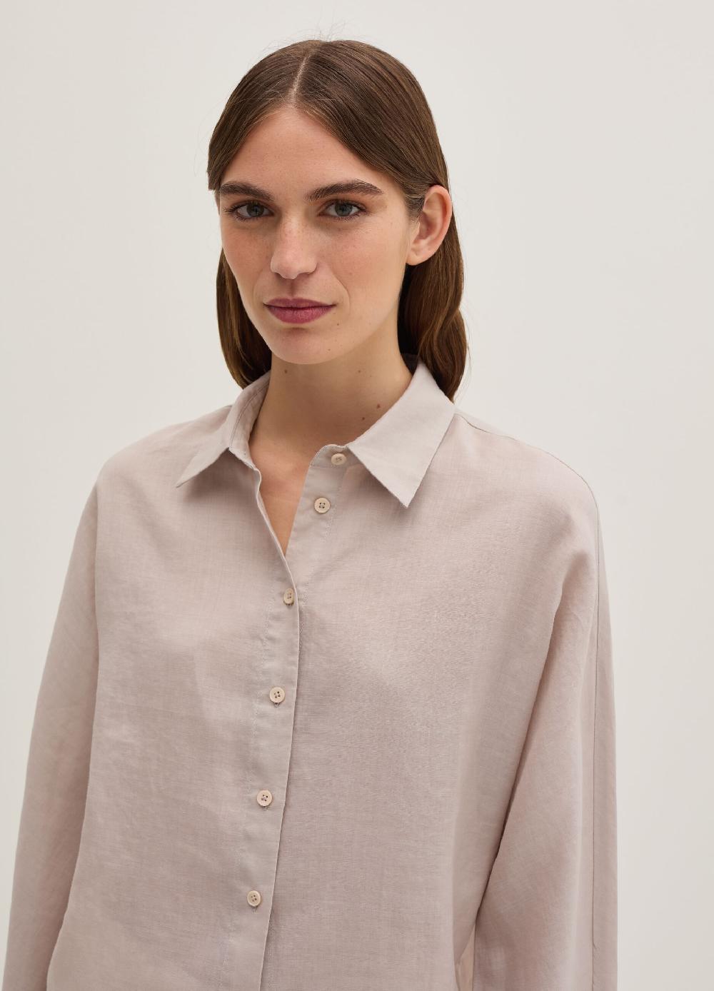 Stefanel Camicia In Ramie Tinta Unita