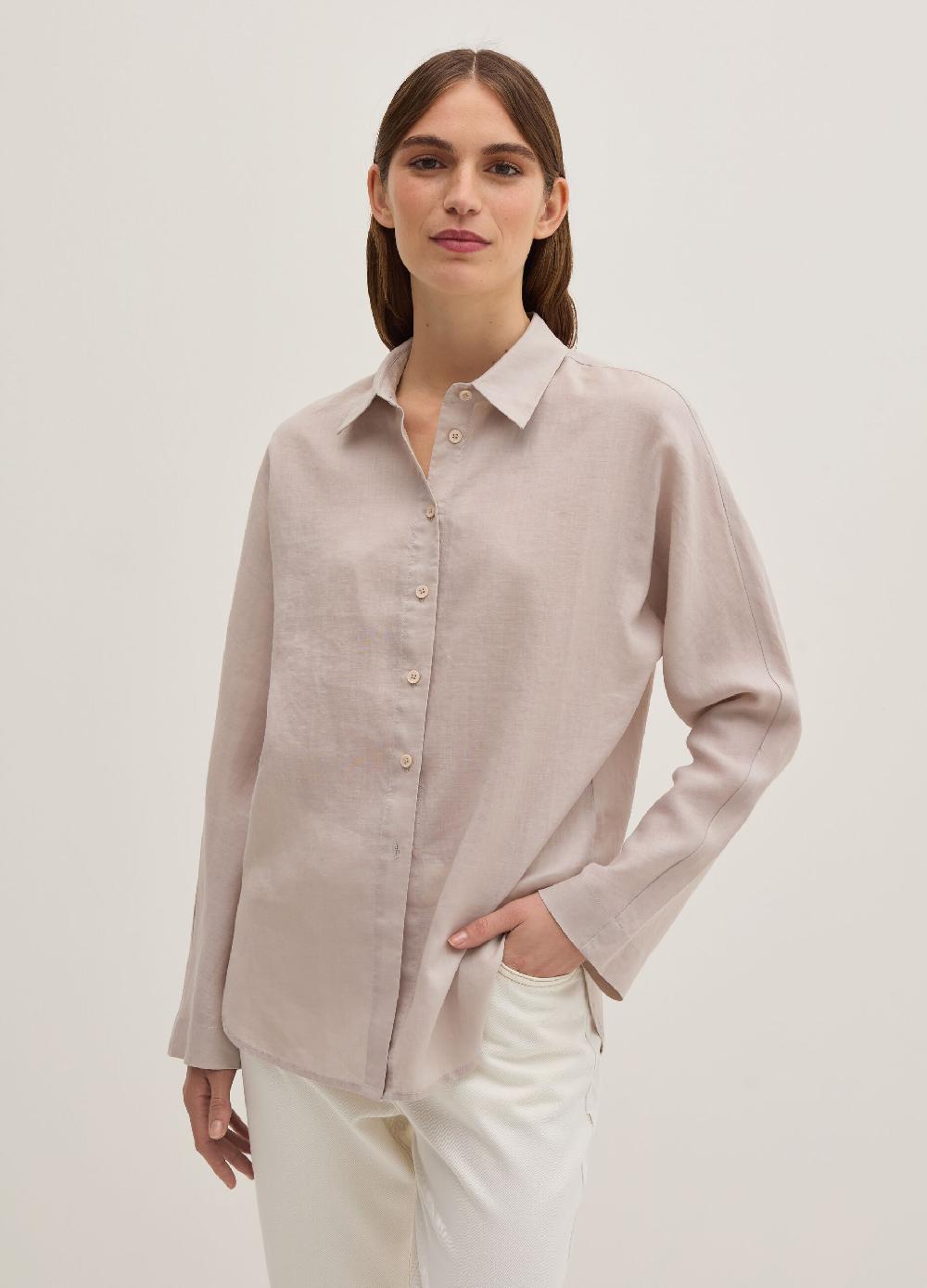 Stefanel Camicia in ramie tinta unita