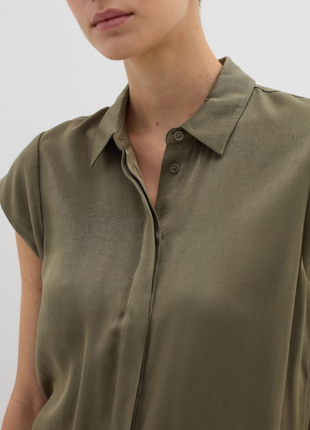 Stefanel Camicia In Viscosa A Maniche Corte