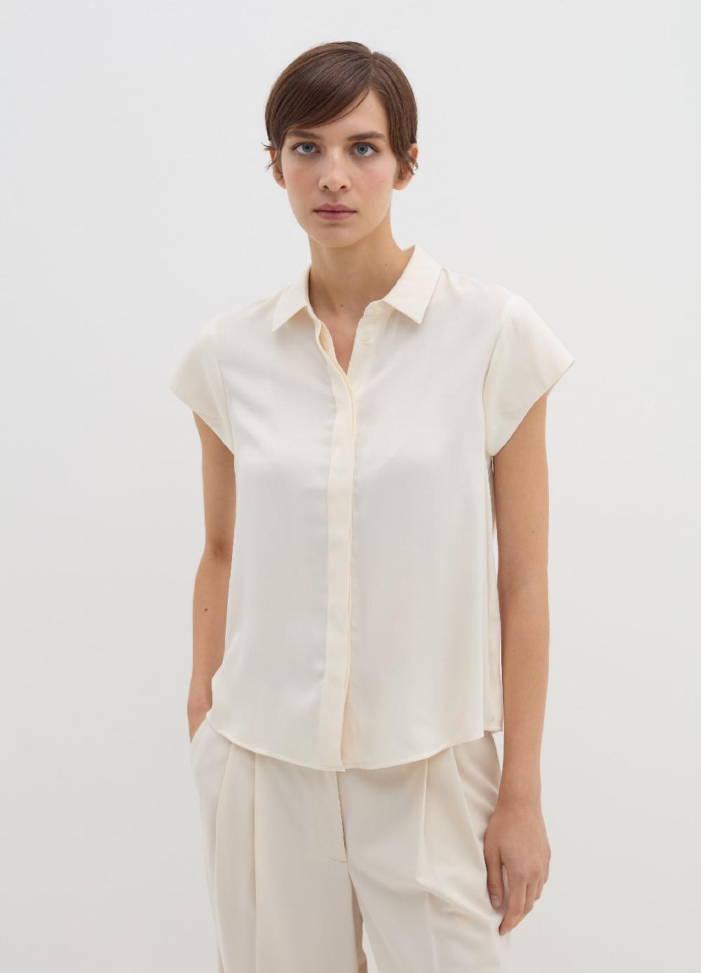 Stefanel Camicia In Viscosa A Maniche Corte