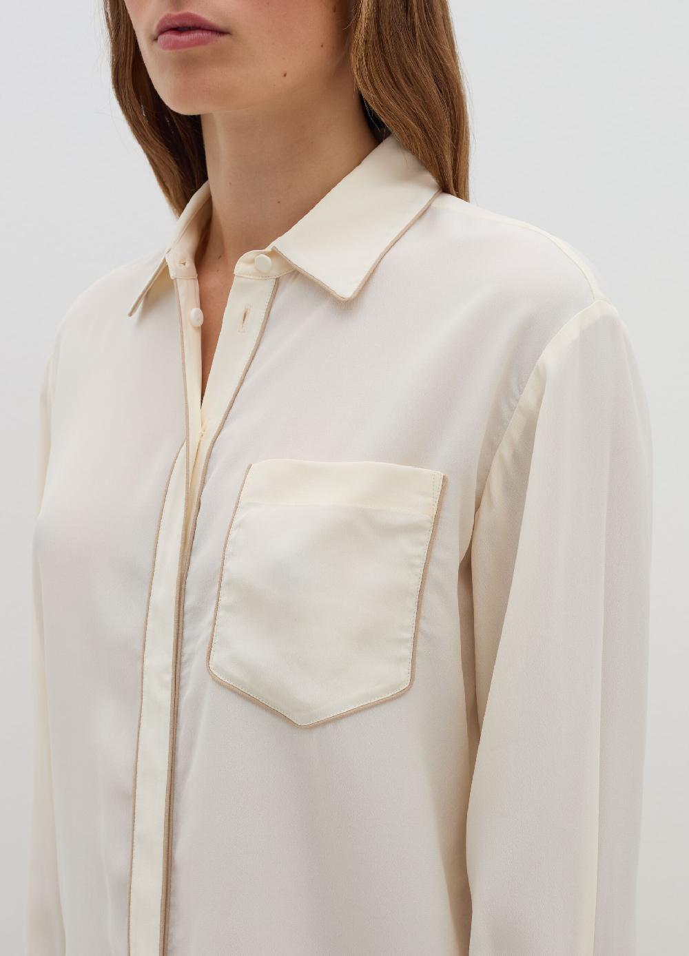 Stefanel Camicia Loose Fit Con Piping A Contrasto