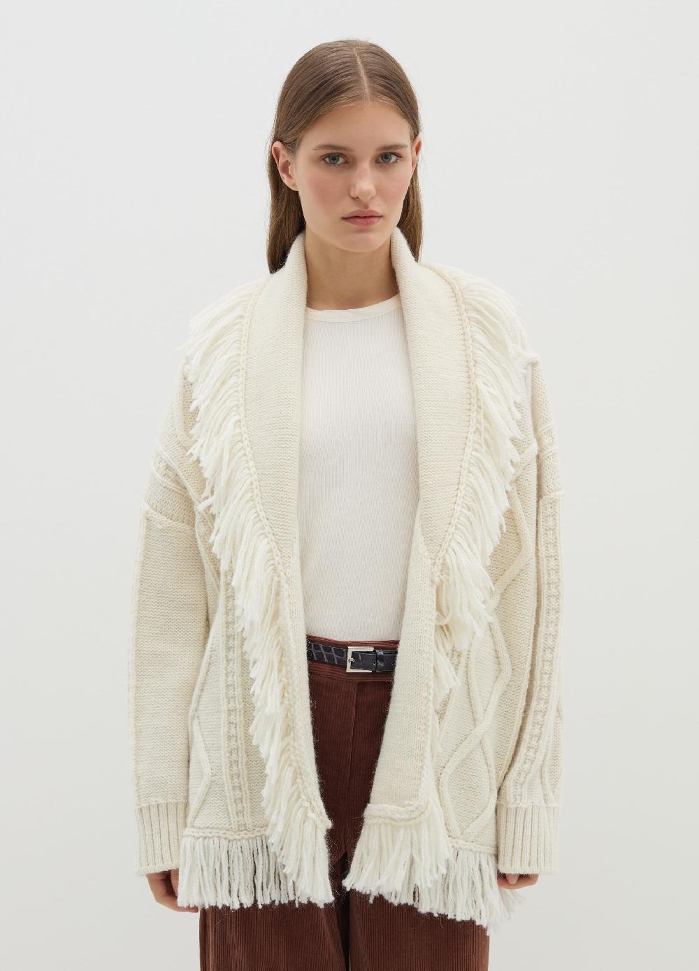Stefanel Cardigan A Rombi Con Frange