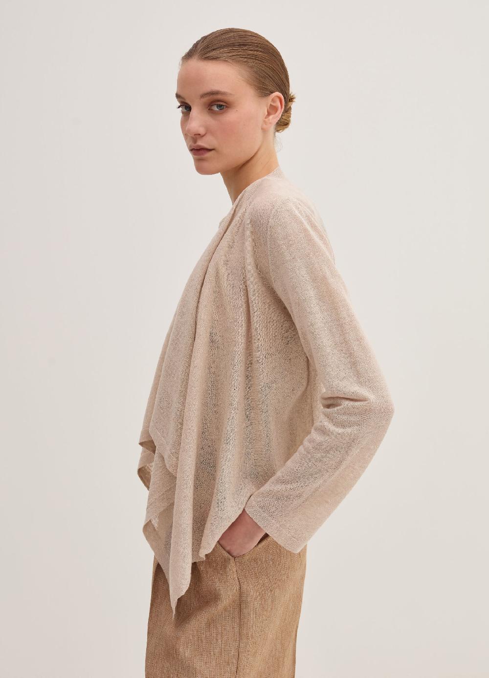 Stefanel Cardigan Aperto In Misto Lino