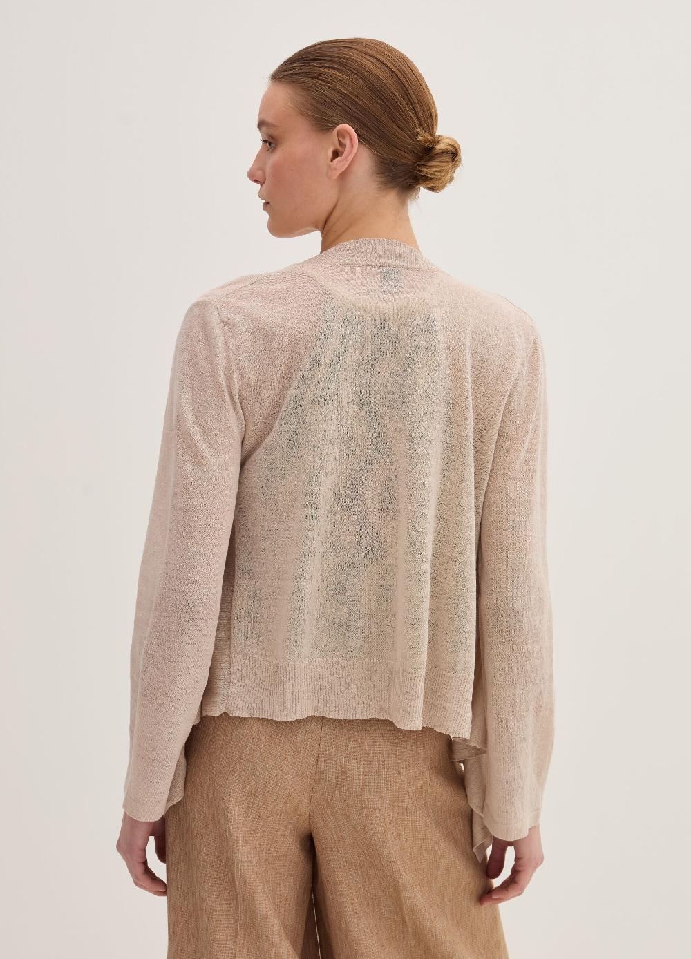 Stefanel Cardigan Aperto In Misto Lino