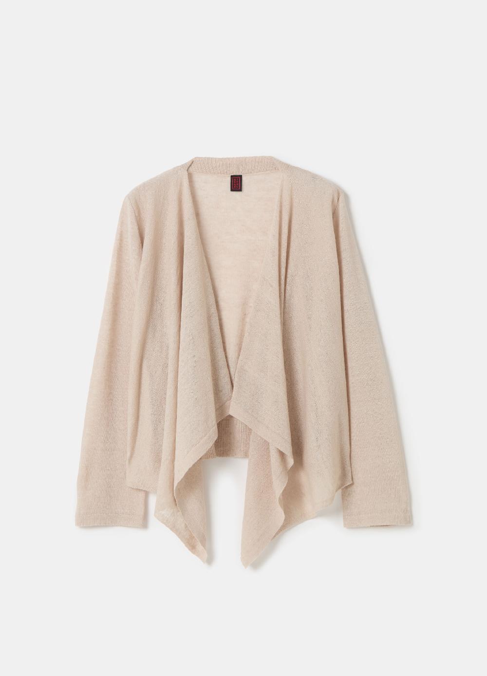 Stefanel Cardigan Aperto In Misto Lino