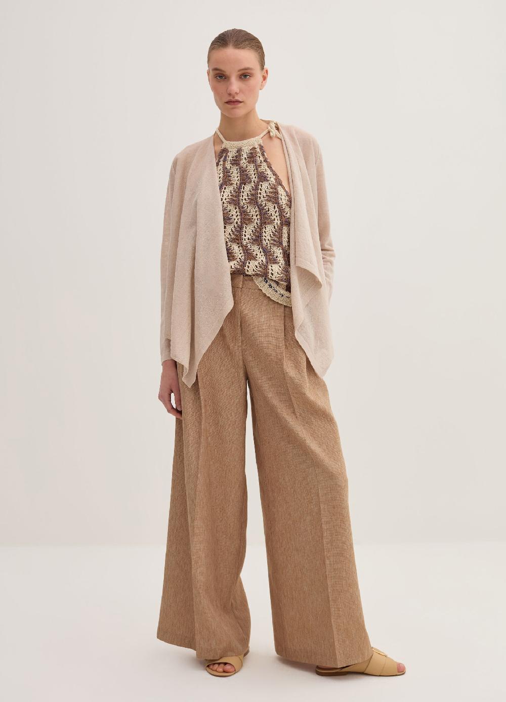 Stefanel Cardigan aperto in misto lino