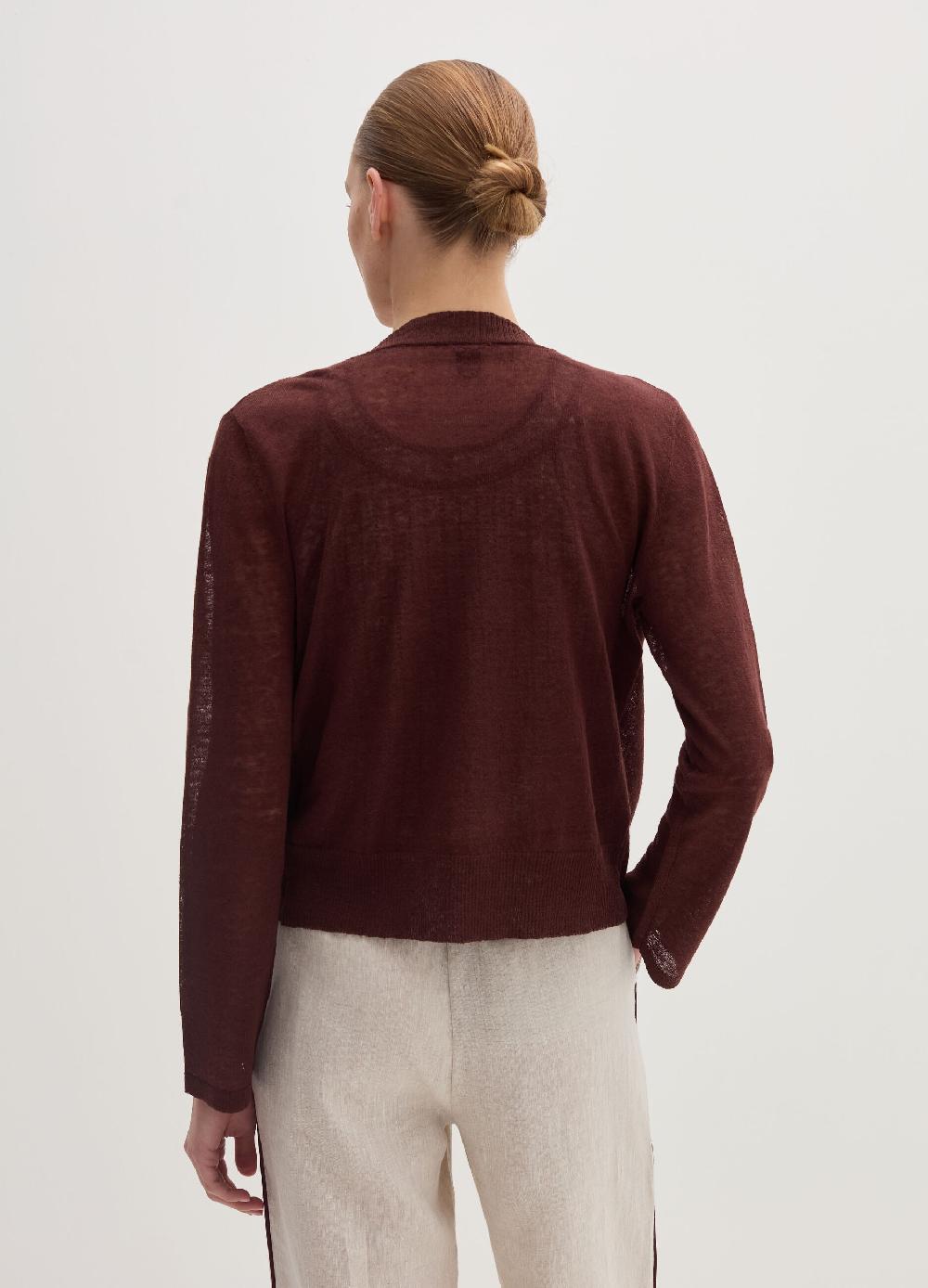 Stefanel Cardigan Aperto In Misto Lino