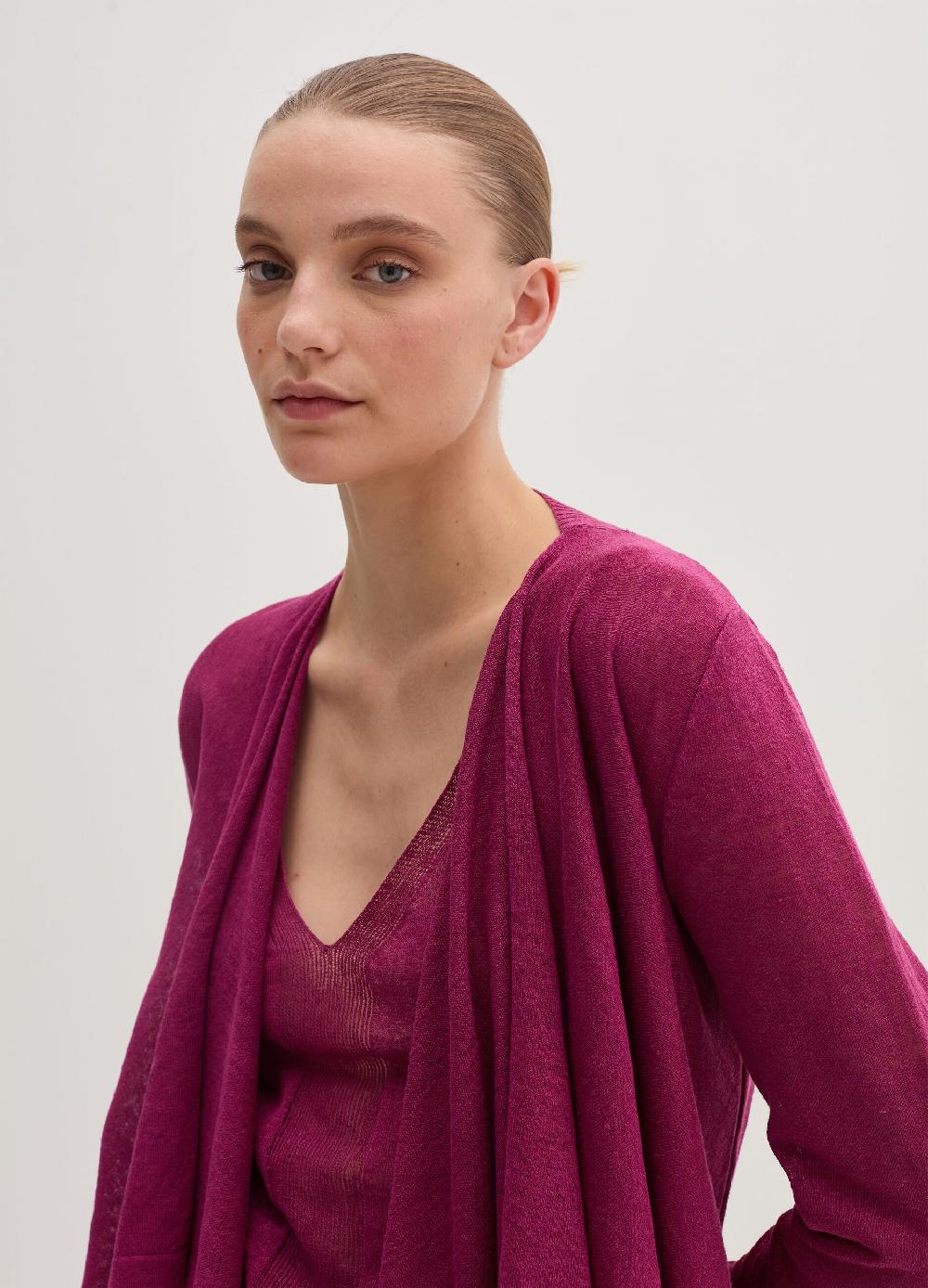 Stefanel Cardigan aperto in misto lino