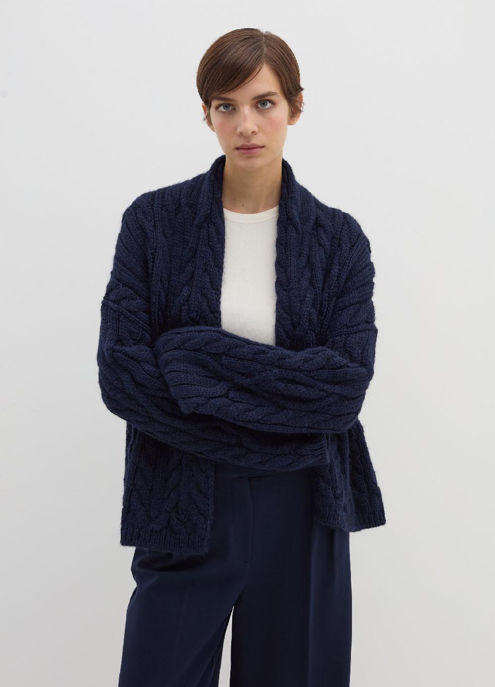 Stefanel Cardigan Aperto In Stoppino A Trecce