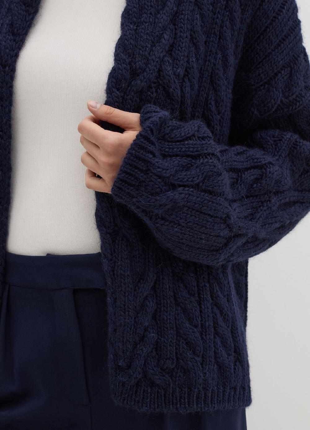 Stefanel Cardigan Aperto In Stoppino A Trecce