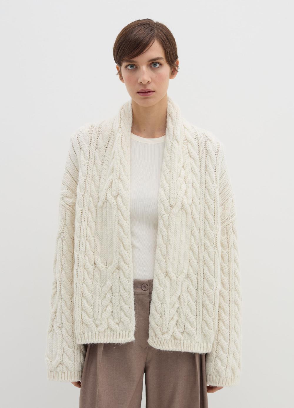 Stefanel Cardigan Aperto In Stoppino A Trecce