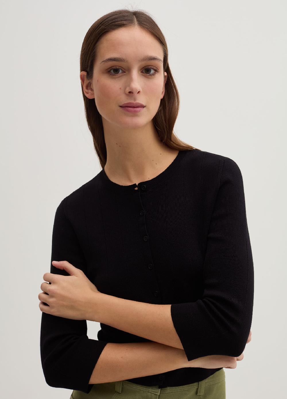 Stefanel Cardigan Con Maniche A Tre Quarti