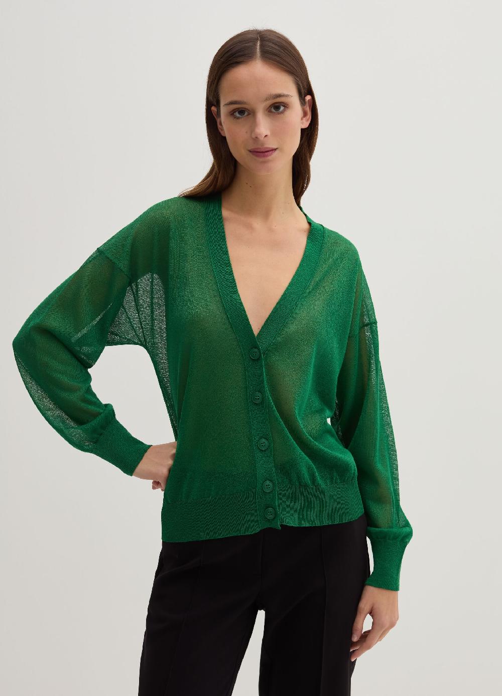 Stefanel Cardigan Effetto Trasparenza