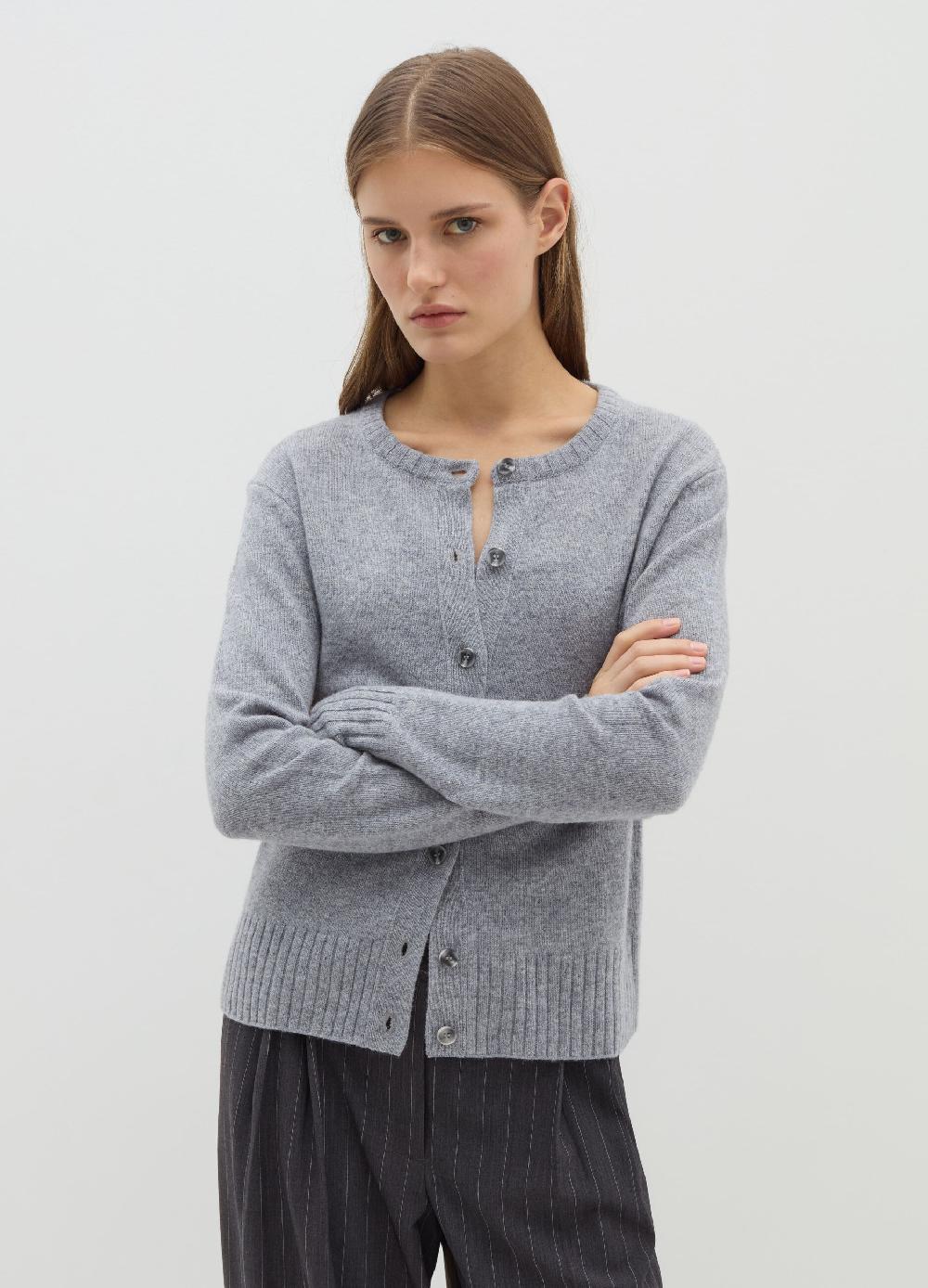 Stefanel Cardigan Girocollo In Lana Cardata