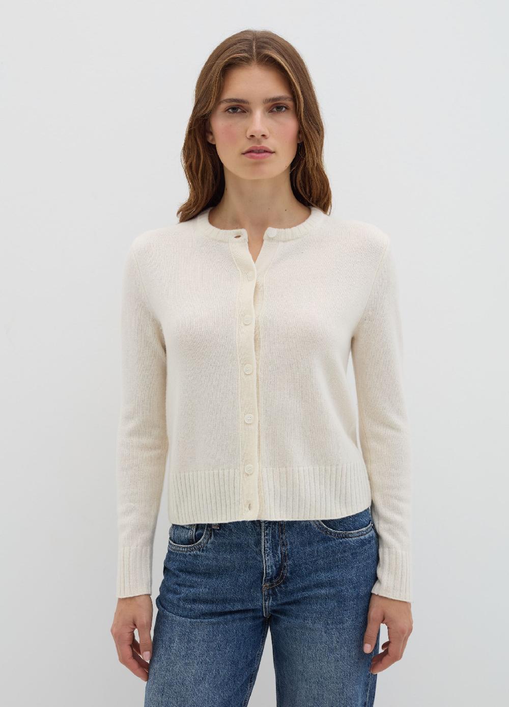 Stefanel Cardigan Girocollo In Lana Cardata