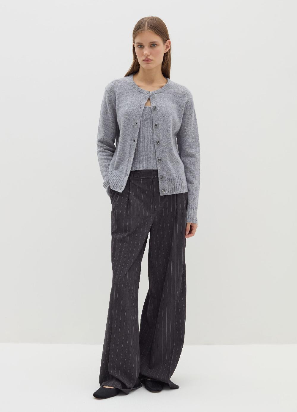 Stefanel Cardigan girocollo in lana cardata