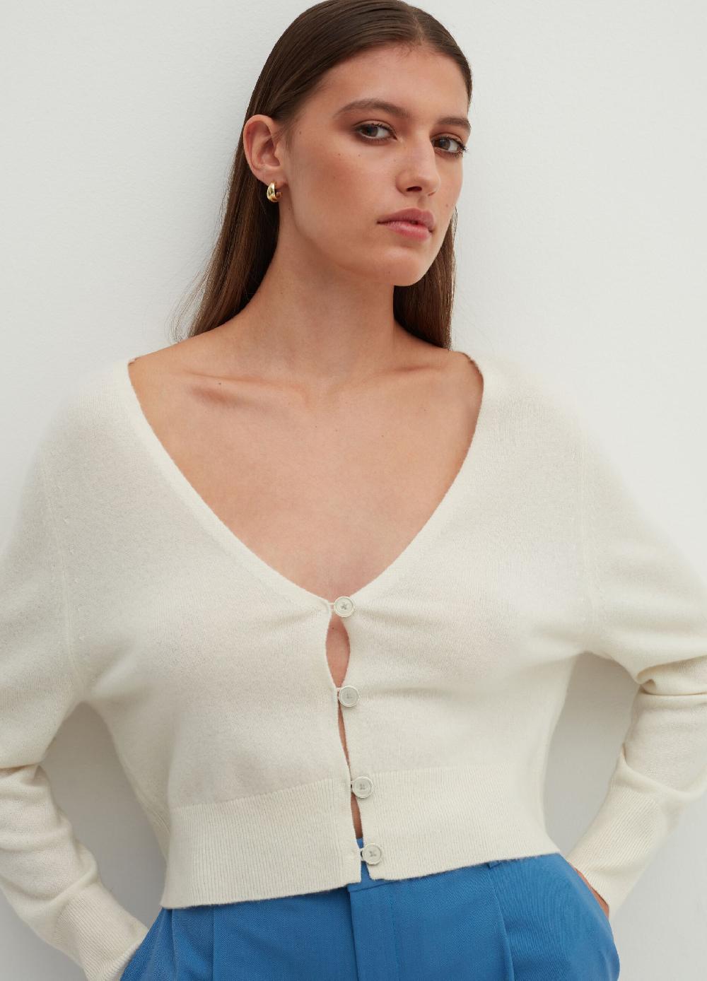 Stefanel Cardigan In Cashmere Con Scollo A V