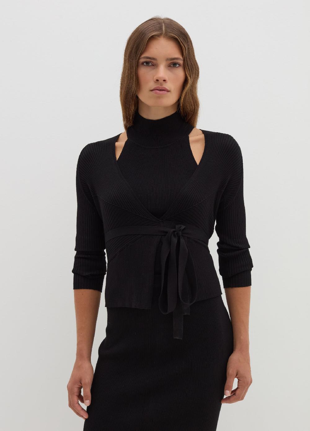 Stefanel Cardigan In Crêpe A Costine