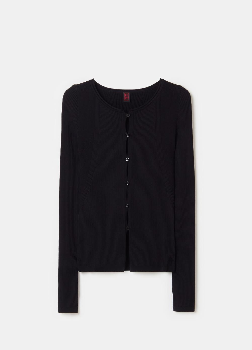 Stefanel Cardigan In Crêpe Con Dettagli Cut Out