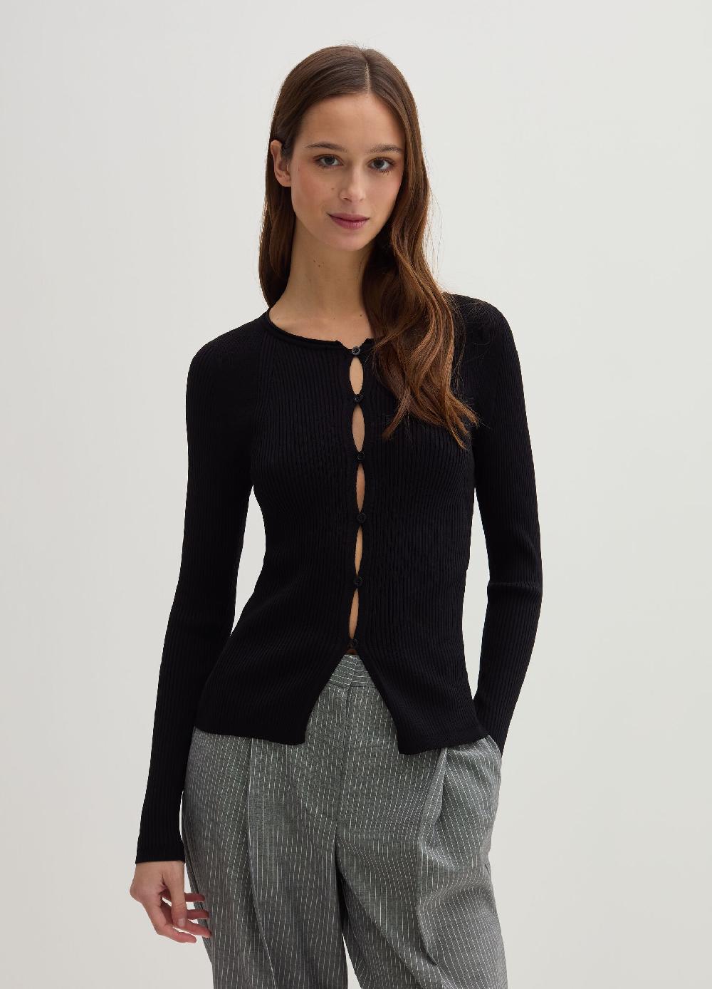 Stefanel Cardigan in crêpe con dettagli cut out