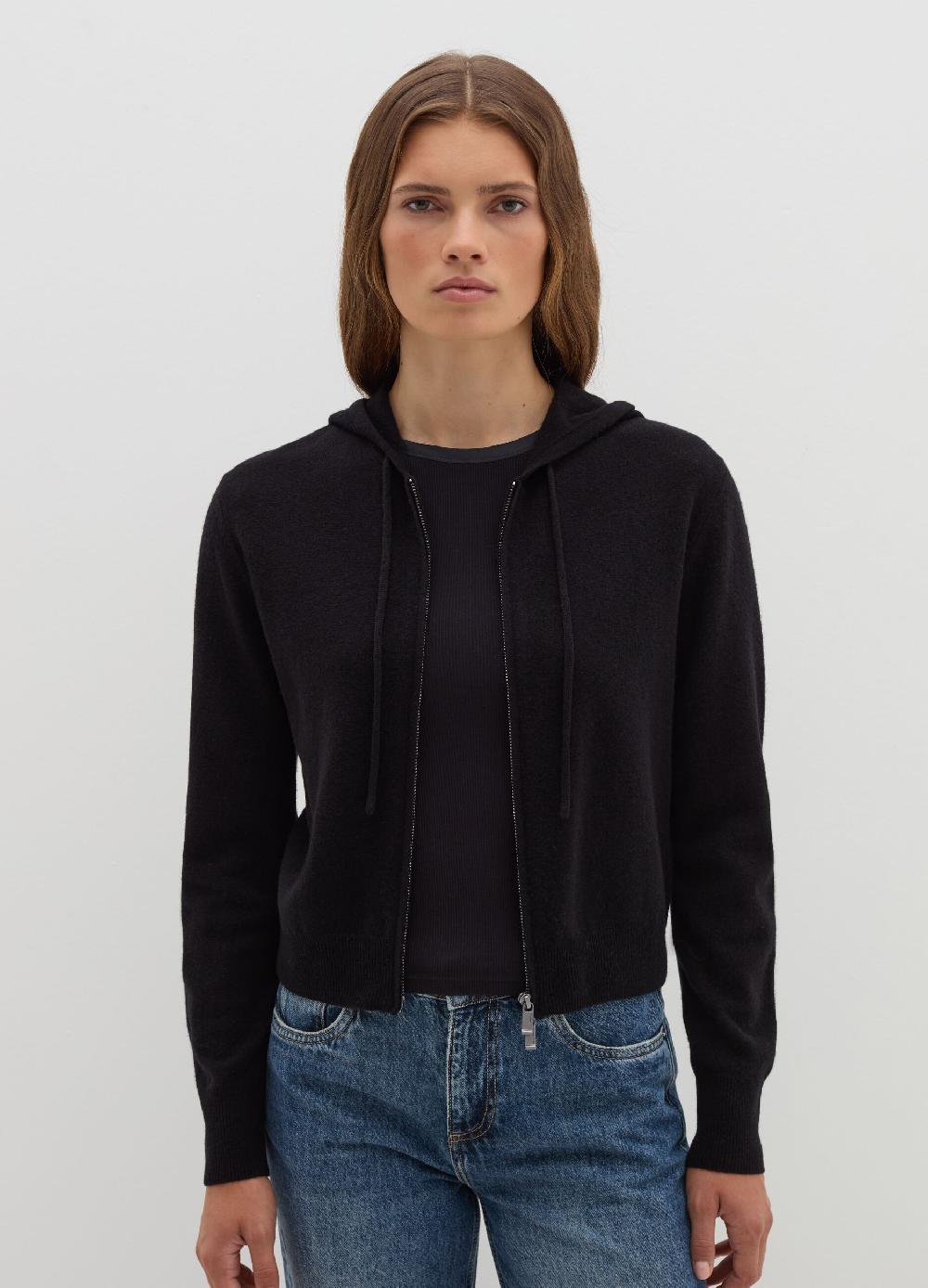 Stefanel Cardigan In Lana E Cashmere Con Cappuccio