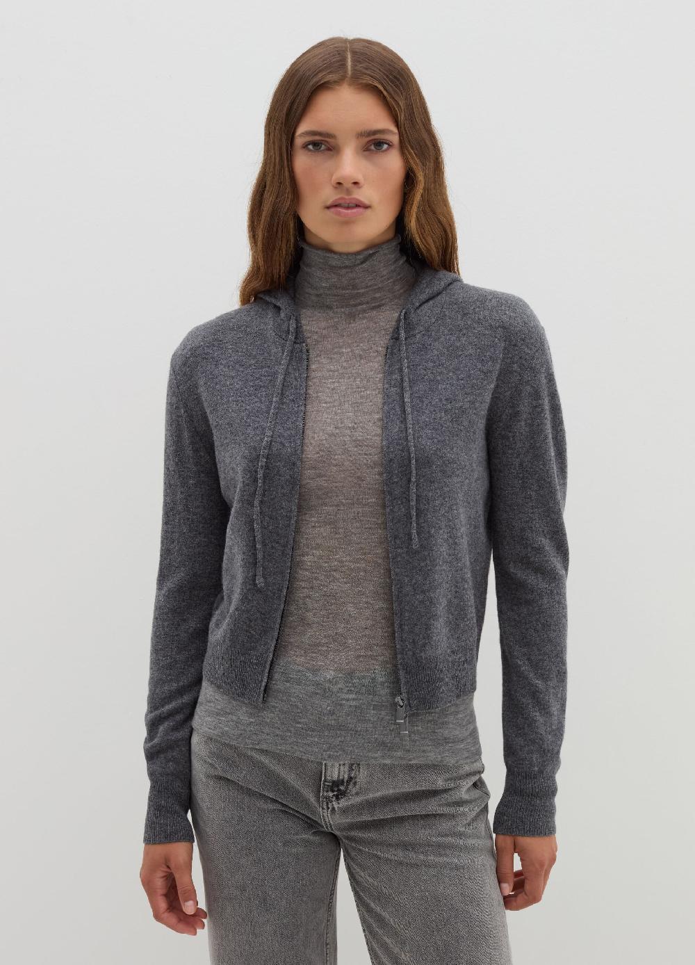 Stefanel Cardigan In Lana E Cashmere Con Cappuccio