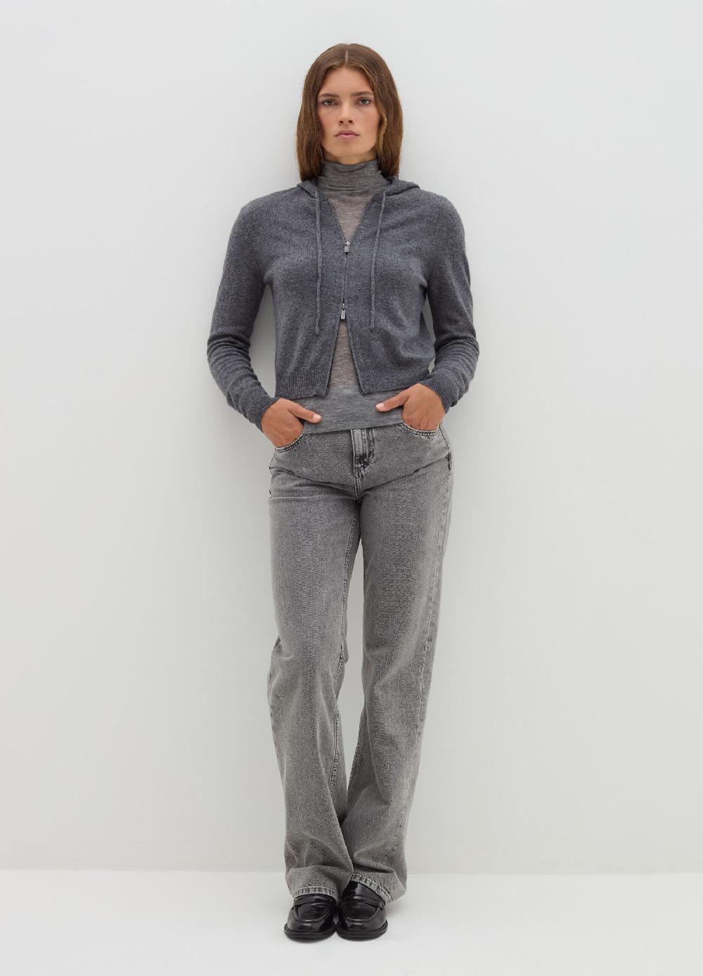 Stefanel Cardigan in lana e cashmere con cappuccio