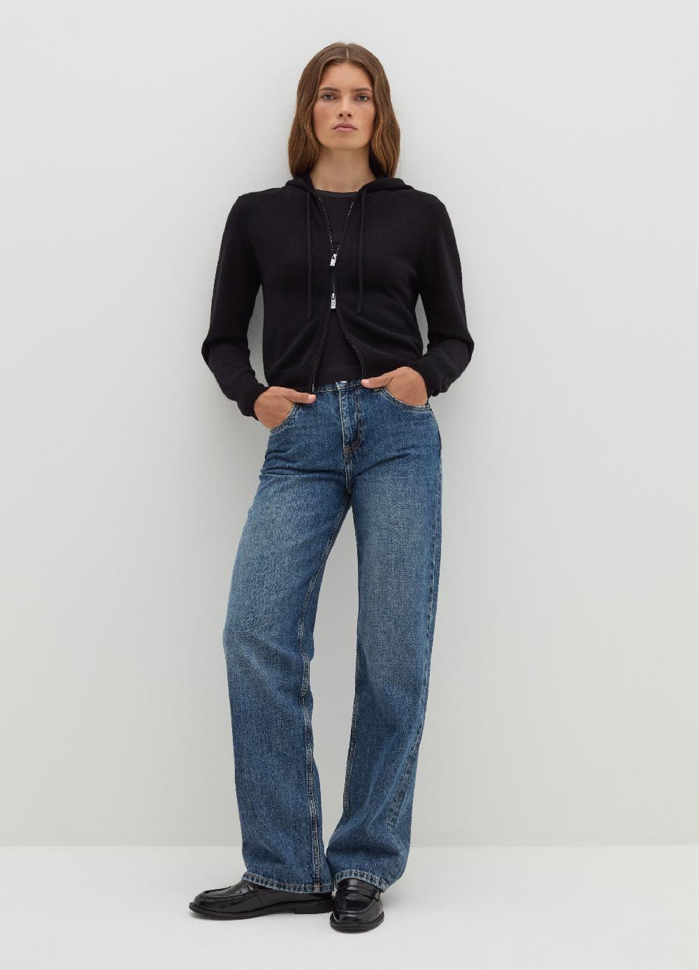 Stefanel Cardigan in lana e cashmere con cappuccio